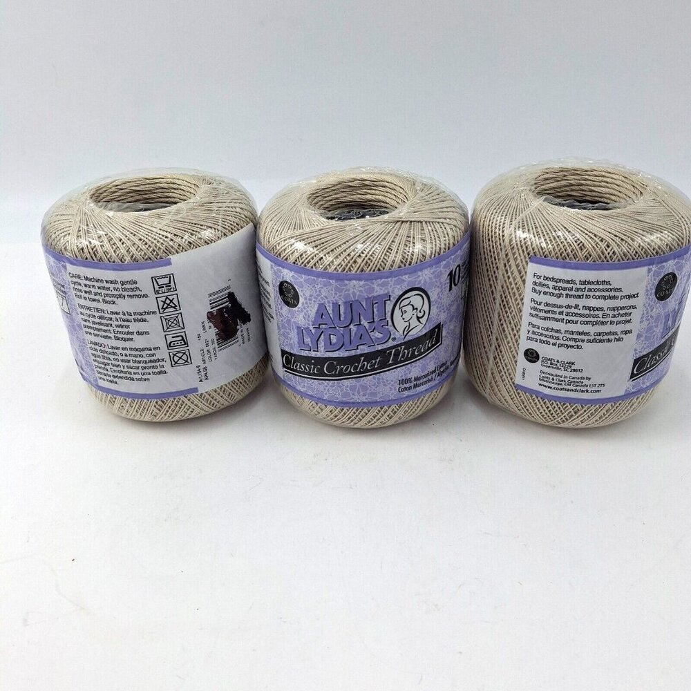 Aunt Lydia's Classic Crochet Thread Size 10 Linen Color 0021 Sealed  350 yds (3)